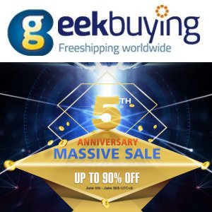 Post Thumbnail of 海外ガジェットショップ GeekBuying、同社5周年記念となる大規模セールを6月6日から18日まで実施、最大90パーセント割引