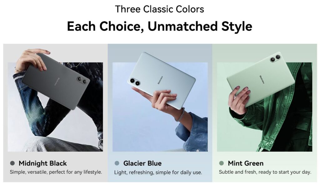 Blackview Zeno 2（カラーバリエーション: Midnight Black / Glacier Blue / Mint Green）