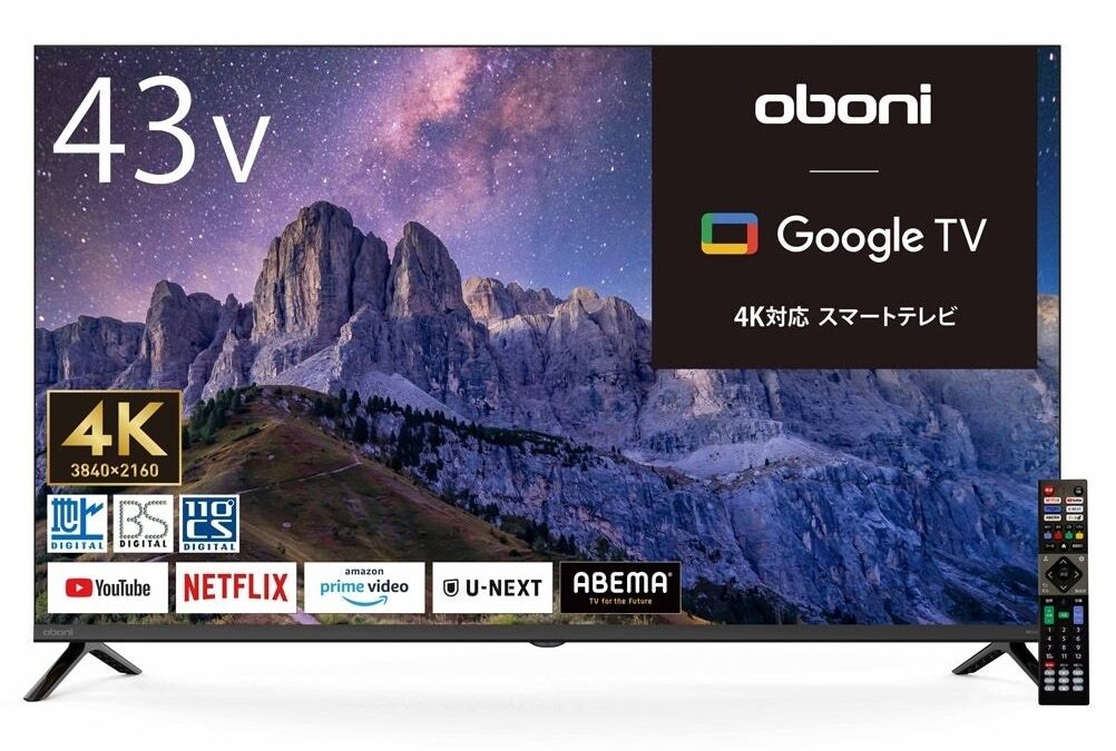 Oboni 4K対応液晶スマートテレビ（BLS43RD10C / BLS50RD10C）