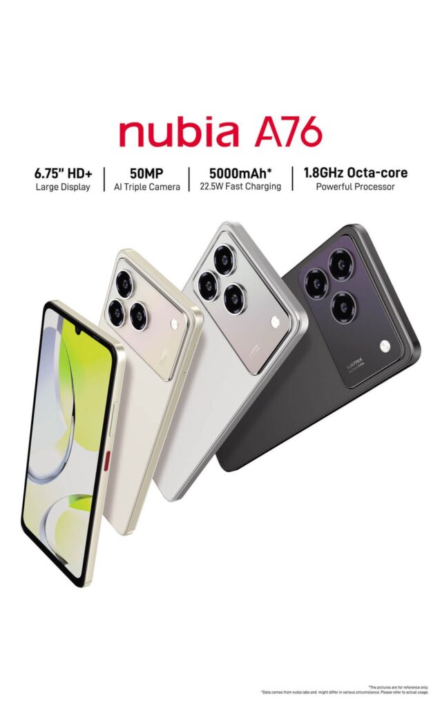nubia A76 の主な仕様